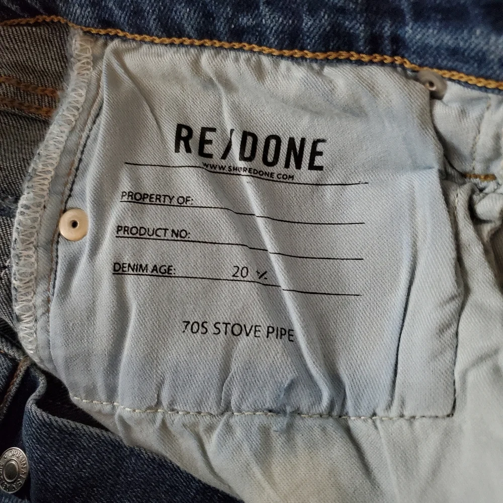 RE/DONE 70s High Rise Stove Pipe straight-leg jeans Size 26 - Picture 11 of 14